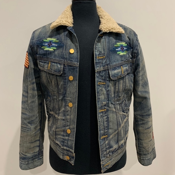 polo ralph lauren fleece lined denim jacket